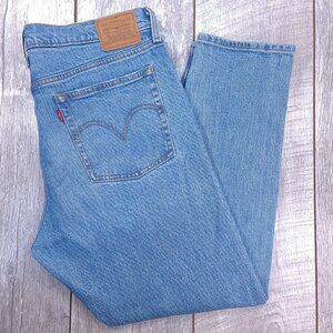 Levis Jeans Womens 32  Wedgie Icon Fit High Rise Straight Bright Side Blue